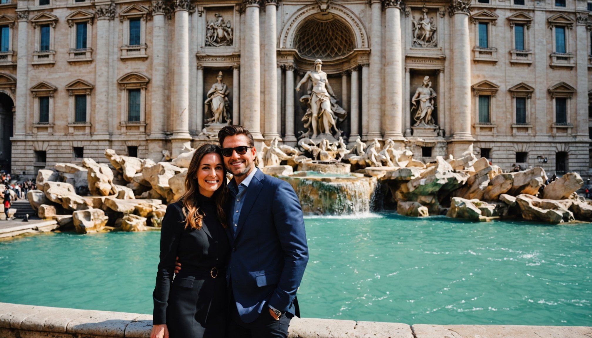 Au pied de fontaine de Trevi avec Voyage Privé, et mon fiancé !